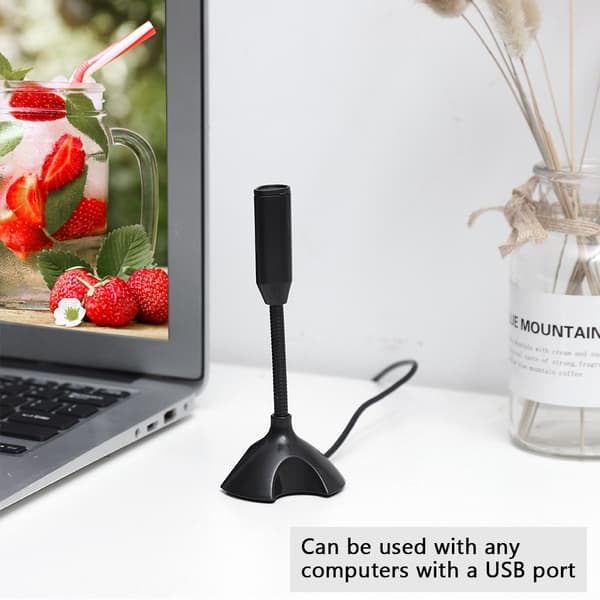 Mini Kondensator USB 2.0 Mikrofon Fleksibel Bordstativ Mikrofon til PC Bærbar