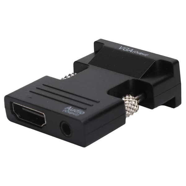 High Definition Multimedia Interface til VGA-konverter hun til han HD-lydkabeladapter sort
