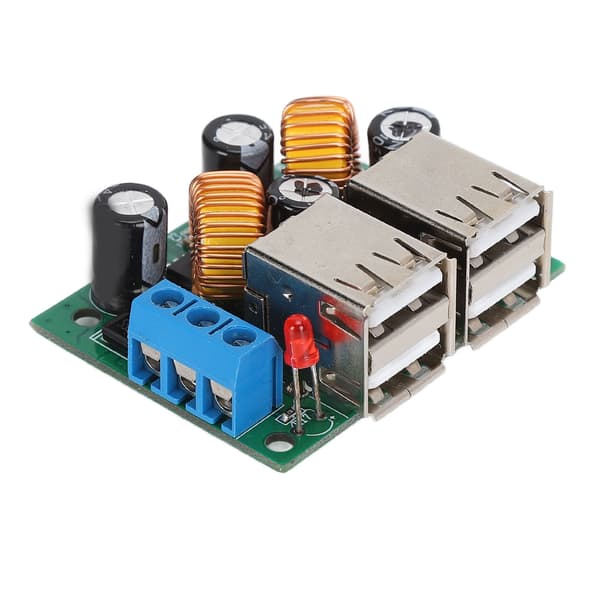 USB Step-Down Konvertermodul 12V 24V 40V til 5V 5A, 4-ports Strømforsyningskort