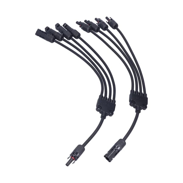Solpanelkontakt 4-gren Y-typ parallellkontakt Solpanel förlängningskabel PV-kabeladapter