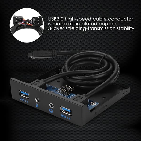 USB3.0 LJUD Diskettenhet Frontpanel 3,5 tum 2 USB3.0-gränssnitt med mikrofonljud