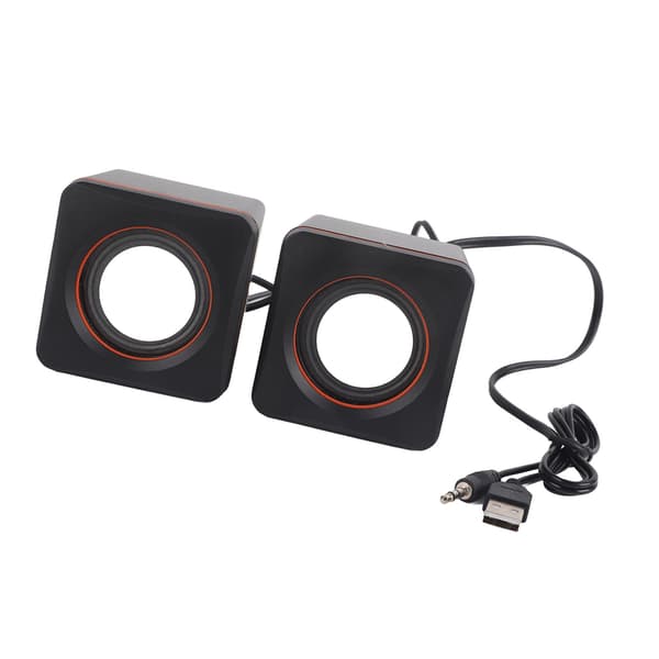 Mini Cube USB Stereo 3,5 mm Jack Kablet Højttaler til Stationær Bærbar PC Computer (Dobbelt spor)