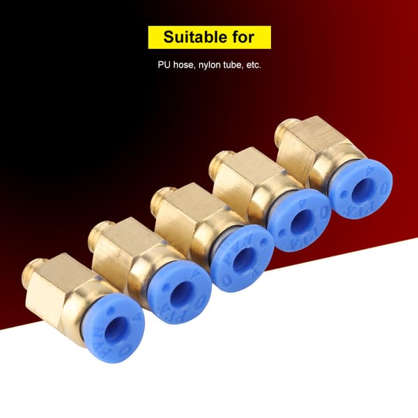 5 STK 3D-printertilbehør PC4-M6 lige gennemgående pneumatisk samling ydre diameter 4MM