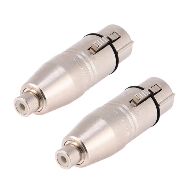 2 stk. 3-benet XLR hunstik til RCA hun lydmikrofonstikadapter