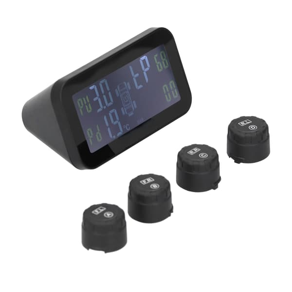 LCD-display Bil TPMS Däcktrycksövervakningssystem med sensor Solcellsladdning USB-laddning