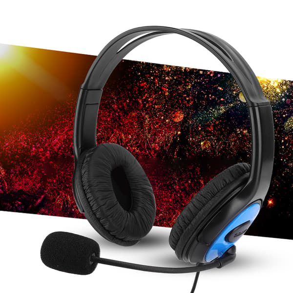 A4 ABS Lättvikts Gaming Headset Brusreducerande Mikrofon Hörlursutrustning för PS4/X ONE