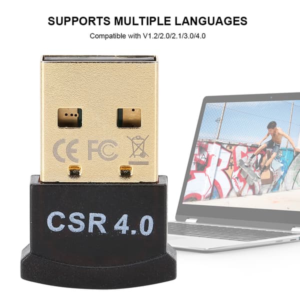 Langaton 4.0 Bluetooth-sovitin USB Mini BT-vastaanotin Lähetys tukee useita kieliä