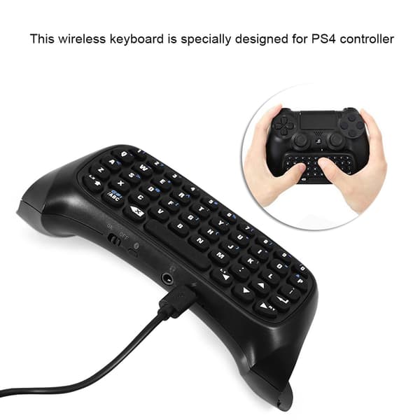 Mini trådlöst Bluetooth-speltangentbord Chatpad för PS4-kontroll
