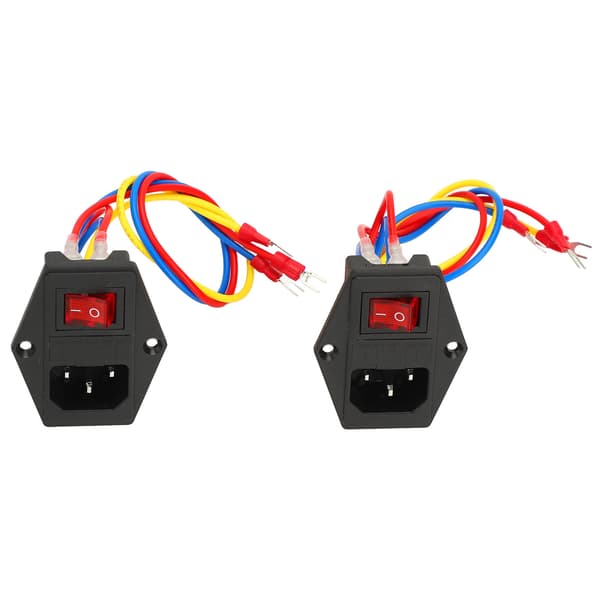 2 STK C14 Indgangsmodul 10A Sikring 6A 250V AC Vippekontakt Strømstik til 3D-printer