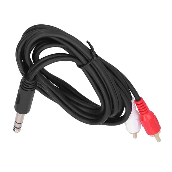 6,35 mm til dobbelt RCA lydkabel stereo hanadapterstik lyd Y-splitterkabel
