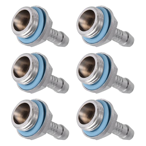 6 stk. PC vandkøling TwoTouch Fitting G1/4 gevind slangestuds til rør 7,5 mm