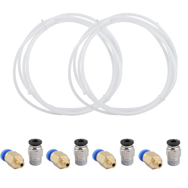 2*PTFE PTEE-rør 4*PC4 M6 Hurtigkobling+4*PC4 M10 Lige Pneumatisk Kobling Push