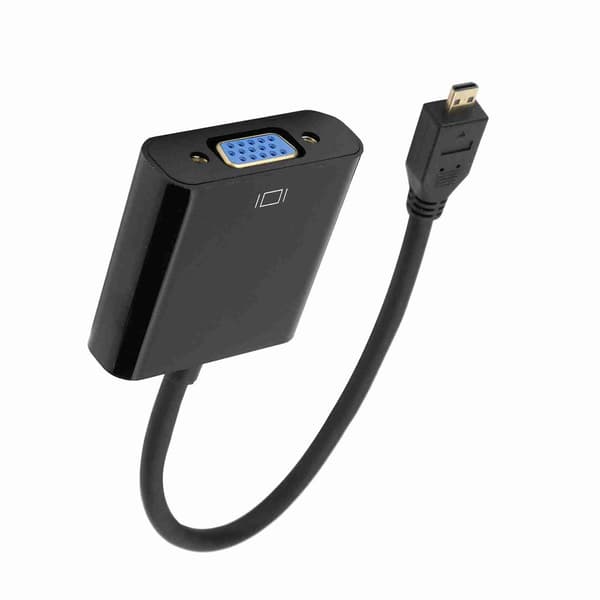 Micro HDMI til VGA Video Konverter Adapter 1080P til Raspberry Pi 4B med Strømforsyningsfunktion