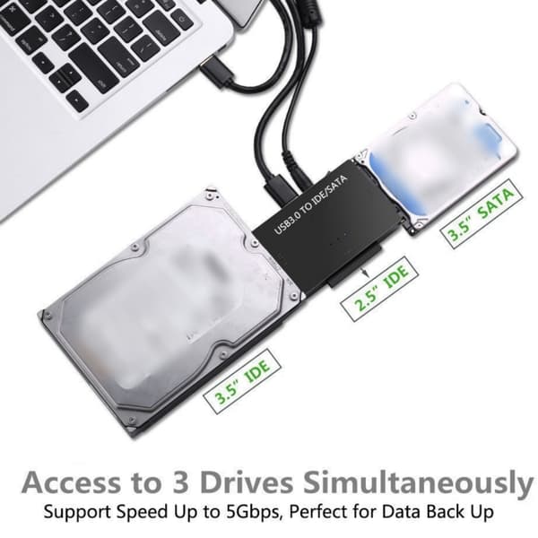 USB 3.0 till SATA IDE hårddiskadapter för 2.5\"/3.5\" HDD SSD & intern diskkonverterare