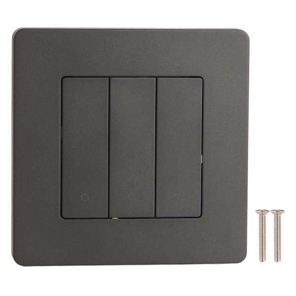 3-vägs smart kontrollpanel APP-tidsinställning Intelligent omkopplarpanel Rebound-typ AC100‑240V Grå