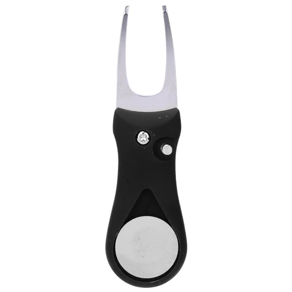 304 rustfrit stål ABS plasthåndtag Golf Spring Divot Repair Pitch Putting Fork Tool til træning, sort