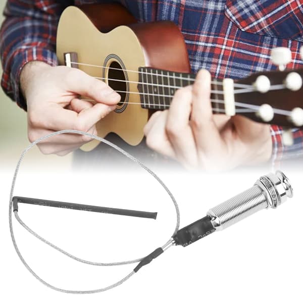 Gitarr Jack Pickup 6,35 mm Utgång Barrel Jack Socket Cylinder för Elgitarr Pipa Ukulele Citra