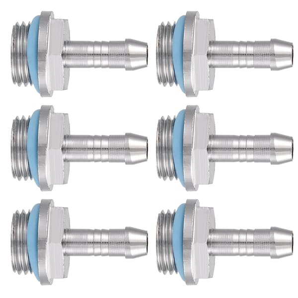 6 stk. PC vandkøling TwoTouch Fitting G1/4 gevind slangestuds til rør 7,5 mm