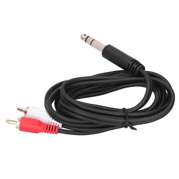 6,35 mm til dobbelt RCA lydkabel stereo hanadapterstik lyd Y-splitterkabel