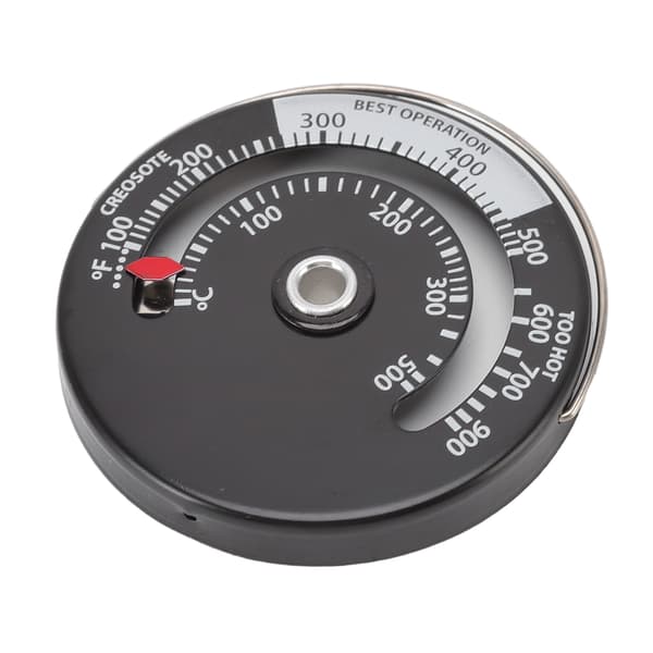 Kamintermometer Aluminiumlegering Urtavla Mässingsvisare Robust Noggrann Mätning Magnetisk Eldstadstermometer