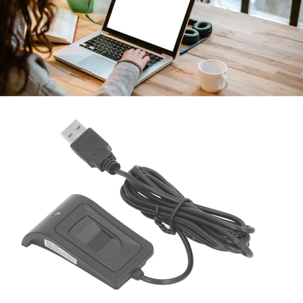 Fingeraftryksscanner USB Kapacitiv Biometrisk Læser til Windows 10, 5V DC, Sort