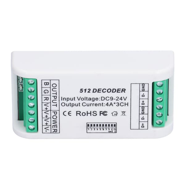 3 kanaler LED-dekoder Strip Controller RGB Controller DMX512 Konstant Spændingskontrol 9-24V