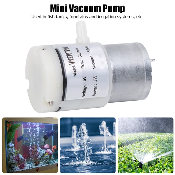 3st Mini Membranpump 3L/min Sugluftvattenpump DC6V för Akvarium Fiskbehållare