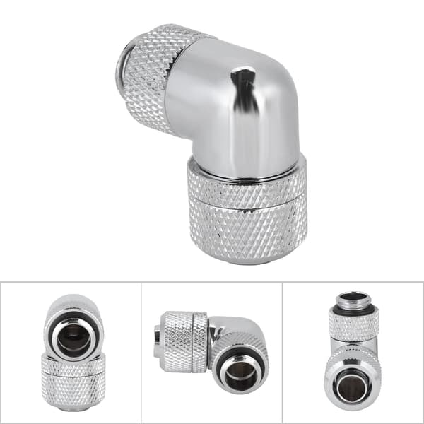 G1/4 Gevind Vandkøling Fitting Tyndt Rør 90° Retvinklet Albue (Sølv)