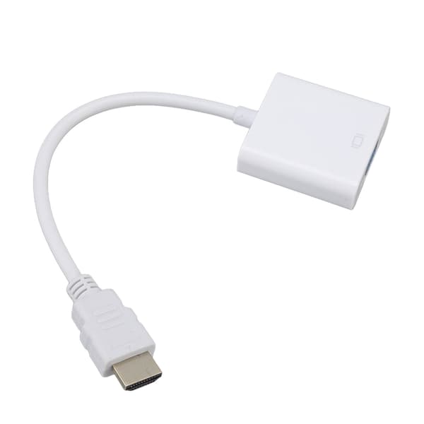 HD Multimedia Interface til VGA-adapter ABS 1080P/1.4 Output Plug and Play HD Multimedia Interface til VGA-konverter Hvid