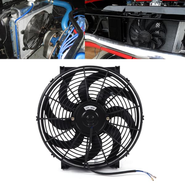 14 tommer universal elektrisk kølerkøleventilator monteringssæt 12V 90W slank ventilator push pull