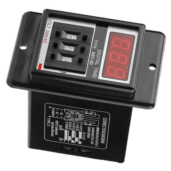 AC 220V Fördröjningsrelä Digital Display 0-199 Min 8 Pin ASY-3D