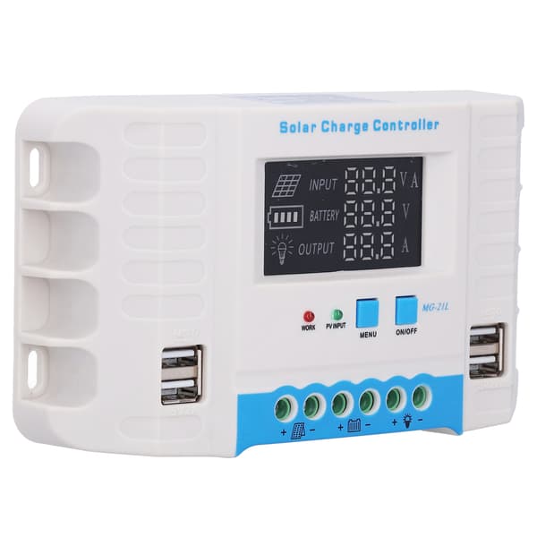 PWM Solar Charge Controller 10A 12V/24V LCD Display ABS Housing MG2430Z til Hjemmesystem