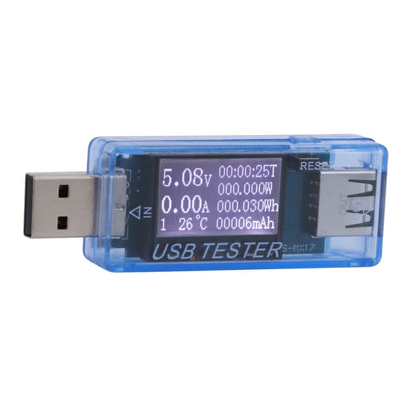 USB-tester Digital Voltmeter Ammeter 8-i-1 Detektor 0-5A 0-150W 4-30V Blå