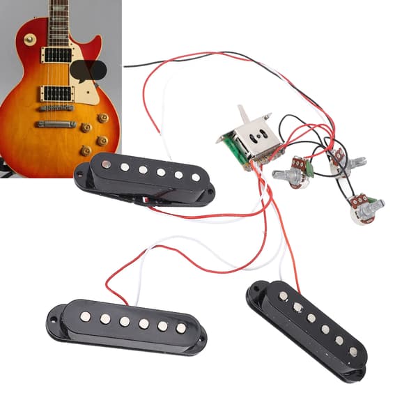 Elektrisk guitar Single Single Single Coil Pickup Kobbertråd Sort Justerbar Guitar Pickup til ST Panel