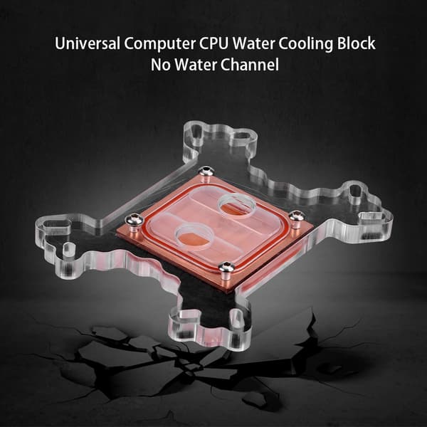 Universal dator CPU vattenkylningsblock kylblock kopparbas ingen vattenkanal