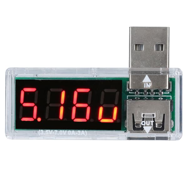 2 stk. USB spændingsstrømstester, bærbar voltmeter-amperemeter til telefonoplader, hvid