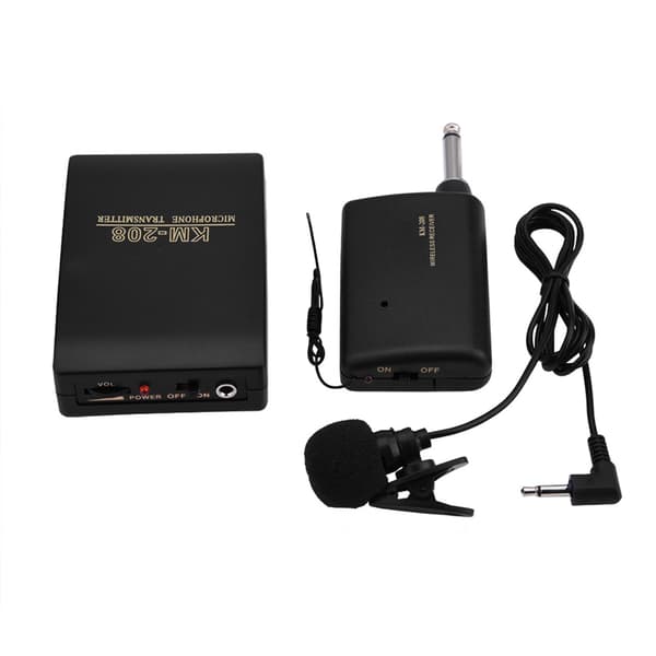 Mini Clip-on Handsfree Trådlös Mikrofonkit FM-sändare Mottagare