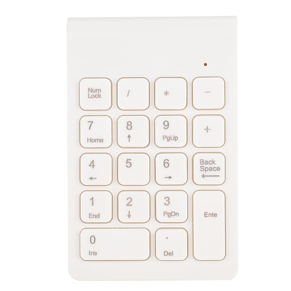 Mini trådløst numerisk tastatur 2.4G USB ergonomisk letvægts PC computertilbehør Hvid