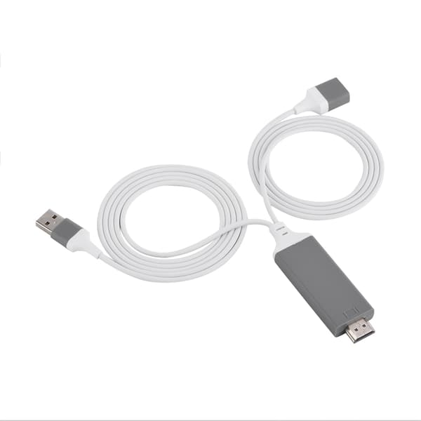 3 farver telefon til HDMI-kabel til IOS-interface digital AV-adapter 1080P Plug Play til IOS Android Hvid