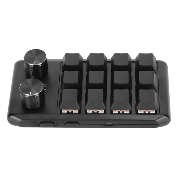 Mini anpassad knappsats 12 mekaniska tangenter 2 rattar programmerbar röd switch programmering makroknappsats för PC-spel multimedia trådlös BT