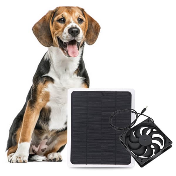 10W 12V solpanel batterioplader med USB-udgang, kæledyrsudsugningsventilatorsæt