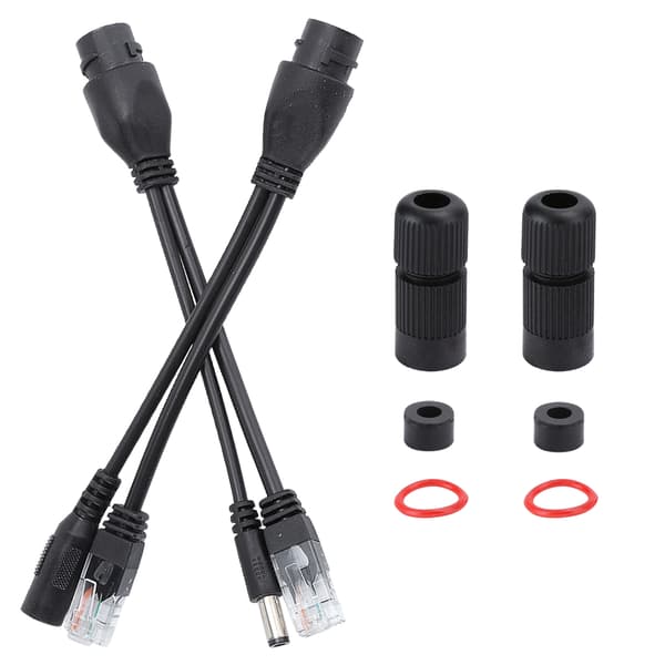 POE-adapterkabel Ikke-standard vandtæt injektor splitter DC12V (sort)