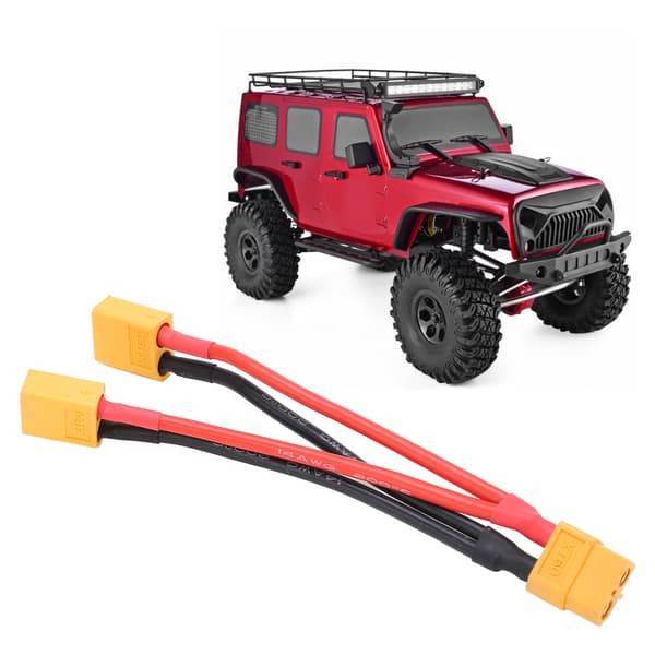 XT60 Parallel Batteristikforbindelseskabel Dobbelt Forlænger Y-splitter 1 Hun til 2 Han Silikoneledning til RC-batterier