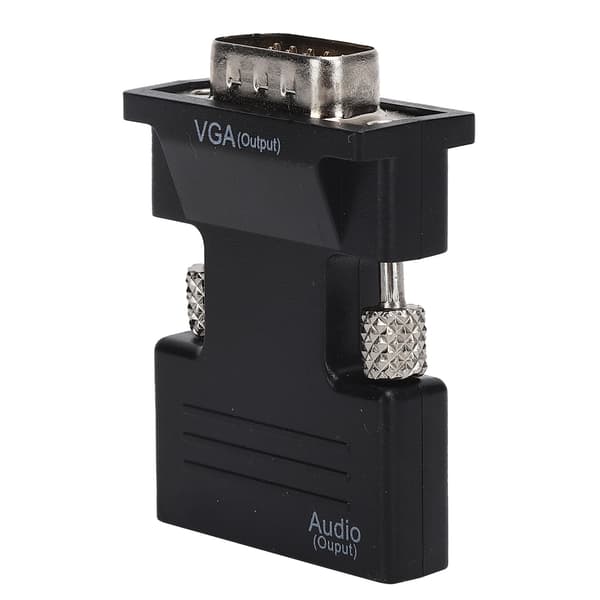 High Definition Multimedia Interface til VGA-konverter hun til han HD-lydkabeladapter sort