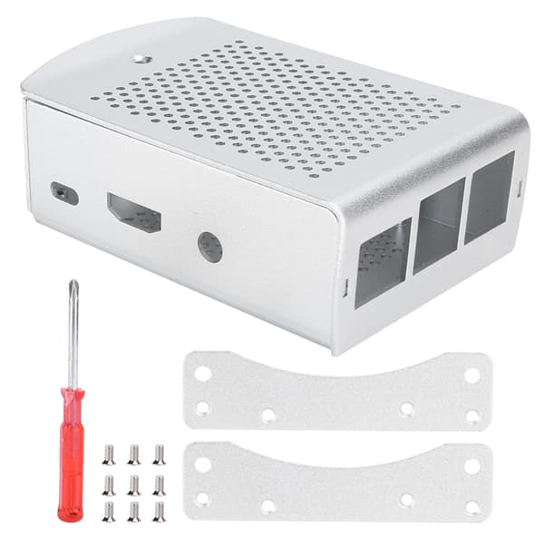 Aluminiumlegeringsfodral för Raspberry Pi 3 b 2B moderkort kylande skyddslåda silver