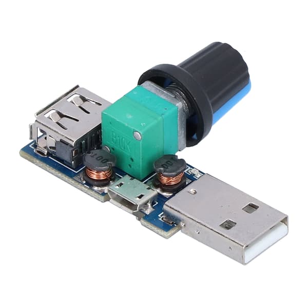 USB Ventilator Hastighedsregulator Volumenknap Justeringsmodul Lav Støj PWM Regulator