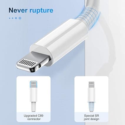 MFi-certifierad USB till Lightning snabbladdningskabel för iPhone iPad 2-pack, 1 meter flätad nylon kompatibel