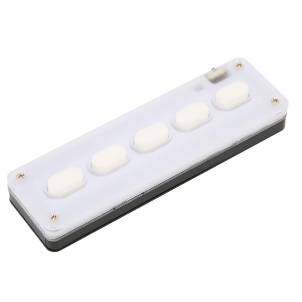 Programmerbart tastatur 5 taster kablet USB trådløs Bluetooth Dual Mode Mini Silikone Mute DIY Programmerbart Gaming Tastatur Hvid