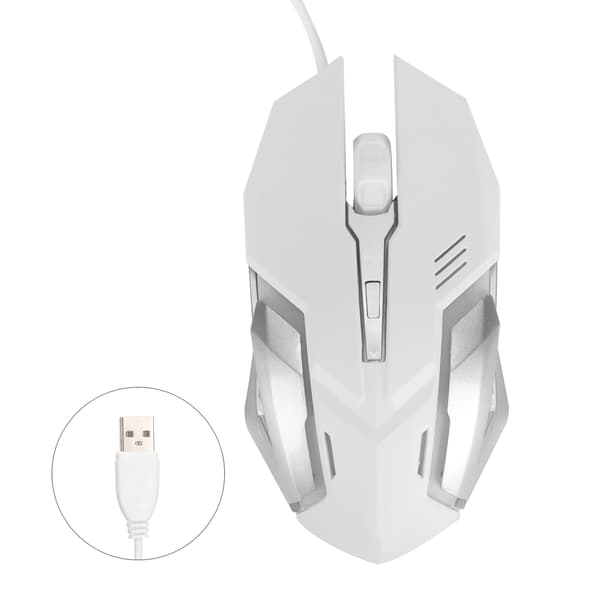 Kablet mus USB-port Gaming Kontor Erhverv Lysende Optisk Computertilbehør Hvid