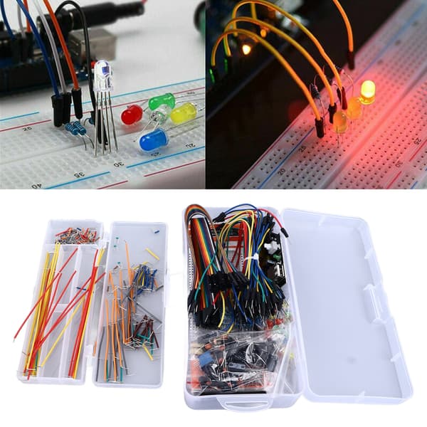 830 Tie Points Breadboard Kit med Strømmodul, Jumperledninger, DIY Elektronikkomponenter